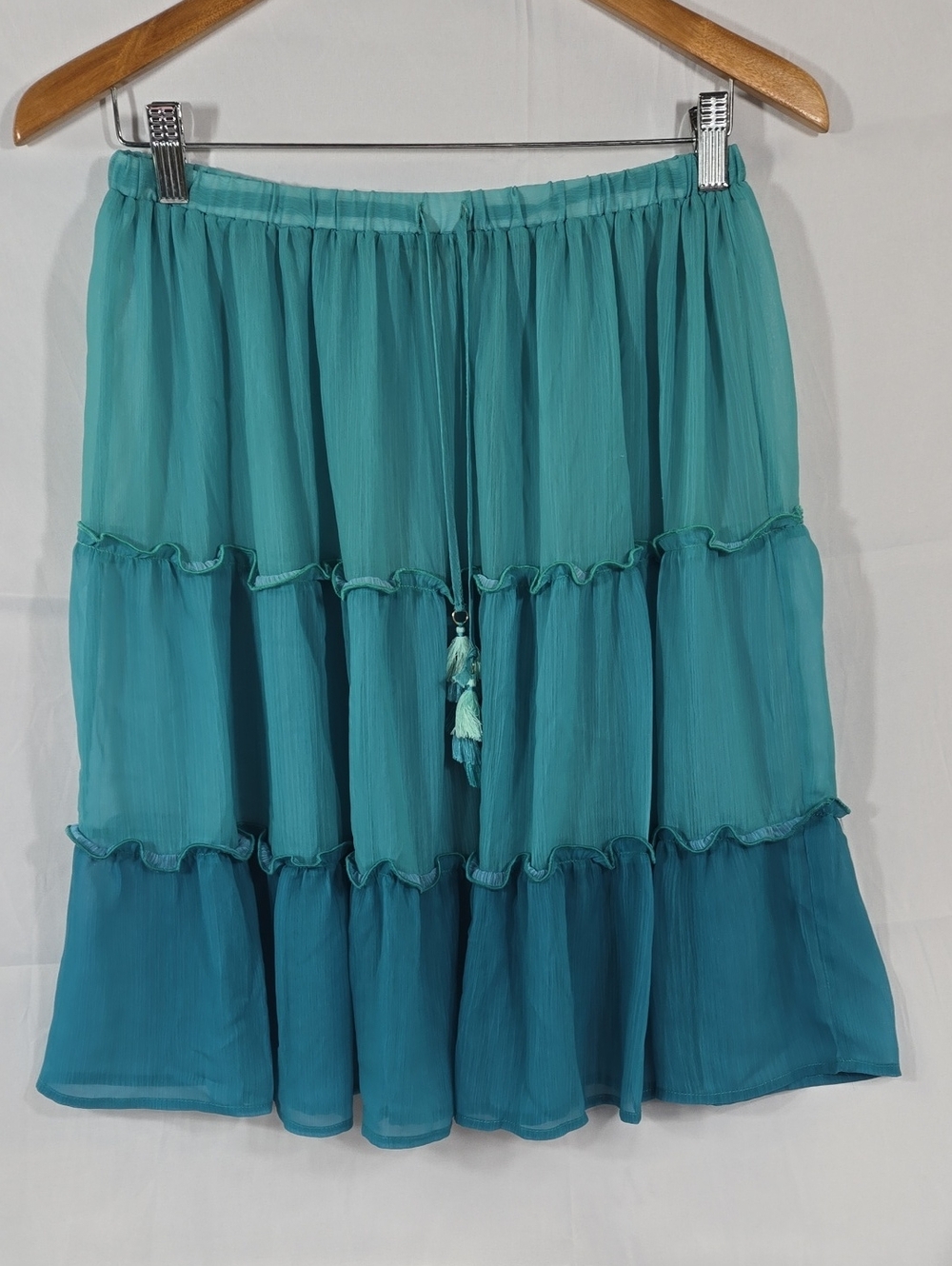 Blue By Rod Beattie Tiered Teal Ombre Skirt - Womens S/M NO SIZE TAG
